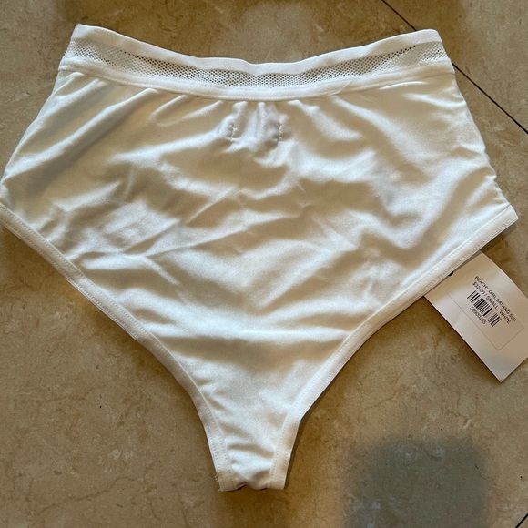 White choker mesh high waisted bikini set- New With Tags - Picture 9 of 10
